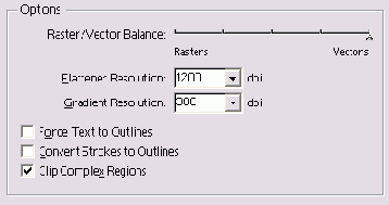  Options   Transparency Flattener Style